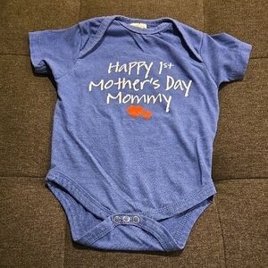 Happy 1st Mother's Day Mommy Blue Bodysuit